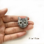 ちびねこブローチ【サバトラ】