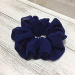 シフォン生地で作ったシュシュ（ネイビー）
