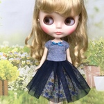 Tシャツとチュールスカート 杢グレー  1/6ドール用