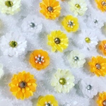 お花シール❁︎スワロフスキー❁︎40枚❁︎yellow×orange