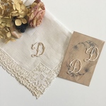 「Ｄ」イニシャル刺繍アイロンワッペン