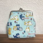 [注文品] 柴犬柄ガマ口[青]