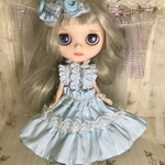 ブライスドレスセット「ピュア＊ドロップス＊ブライス」ドレス、エプロン、ヘアピン２個、の３点セット