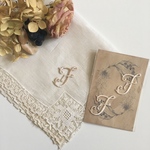 「Ｆ」イニシャル刺繍アイロンワッペン