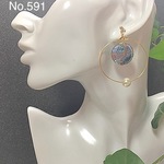 No.591💖送料無料  メタルチャームとフープの雨粒イヤリング