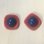 RETRO RED NAVY SQUARE CABOCHONS