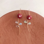 beads flower pierce  'bordeaux'