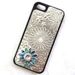 iphone7/6/6s/6PLUS/5/5s/ケース（flower black）