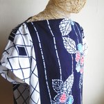 ボートネックのチュニック★フリーサイズ★新品浴衣生地