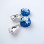 【sale❤️】ミニミニスノードーム☆DEEP BLUE☆ピアス/イヤリング