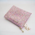 【再販】LIBERTY  　Priscilla プリシラ　パープル　ビニコのminiポーチ　◆　コインケース・小物入れに♪