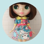 レトロフラワーワンピース♡light blue