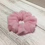 （子供用）シフォン生地で作ったシュシュ（ベビーピンク）