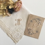  「Ｎ」イニシャル刺繍/2枚セット/アイロンワッペン