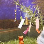 七夕飾り(旧暦の七夕8月7日まで)昭和レトロな夏の風景　ミニチュア