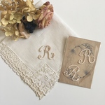 「Ｒ」イニシャル刺繍/2枚セット/アイロンワッペン
