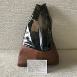 [コピー] PVC異素材ビニールバッグ クリア×キャメル