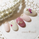 ♡ワイヤー×押し花ネイル♡