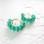 即納/送料込14kgf*Green Onix wrapped earring / pierced earring