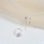 ◁再販▷グラデーションパール　フープ　2つに見える小さいピアス（シルバー）
