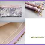 LIBERTY＆帆布　Celine　 セリーヌ　2019SS　4IV　ビニコのwファスナー・1＋2分割ポケット付きポーチ　◆　通知ポーチ、お財布、ペンケースに♪
