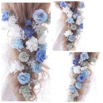 [ksm13様専用ページ] ブルーミニローズ＊プリザーブドアジサイヘッドドレス