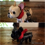 mac1001qoo様専用 革製 フレンチブルドッグのわんちゃんキーホルダー