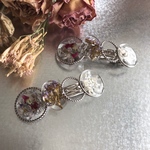 SALE!!✿ドライフラワー閉じ込めバレッタ (シルバー)