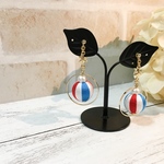 トリコロールカラー ピアス＆イヤリング