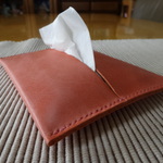 革のポケットティッシュケース　W-2