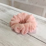（子供用）シフォン生地で作ったシュシュ（サーモンピンク）