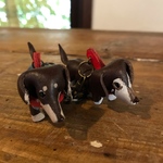 celebrity201様専用 革製 ミニチュアダックスのわんちゃんキーホルダー