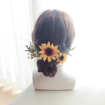送料無料＊【再販×19】いろいろ使えるひまわりの髪飾り④＊成人式前撮り・結婚式・ウェディング・ヘッドドレス・前撮り