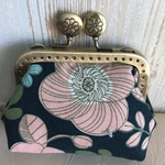 ピンクの花柄❣️がま口コインケース
