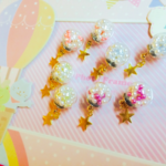 ガラスドームとシンプルお星様 ピアス