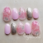 あじさいと雫ネイル*☂*̣̩⋆̩Pink