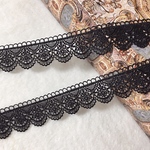 ＊再入荷＊1m 綺麗 波模様 お花 ケミカルレース ブレード 黒 BK190701 ハンドメイド 手芸 素材 材料 DIY