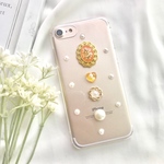 爽やかオレンジ 押し花 iPhoneケース スマホケース  Android クリア
