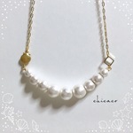 SALE♥ホワイトコットンパールのマリンネックレス