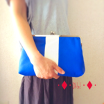 がまクラッチバッグ☆ TL 青