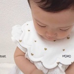 お名前刺繍可♡ゴールドハートのふわふわスタイ