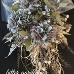 シャビーwhite 紫陽花スワッグ モノクローム 
