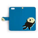 手帳型スマホケース  ラッコ 青  TOKITOMA DESIGN「monozo モノゾ」