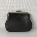 ダブルながまぐちでお部屋がふたつの本革ミニ財布【グレー】