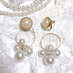 再販♡ 2way♡パールカボションとたっぷりパールイヤリング