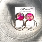2way  チタンピアス pink