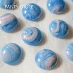 (( 6pcs )) 17mm マーブル ラウンドカボション ブルー〔CA-039BL〕