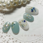 ♡押し花のブーケ×シェルネイル♡くすみカラー