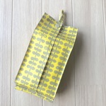 コンパクトティッシュ のカバー＊ 葉っぱ柄  茶