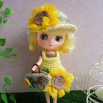 MB-030[ミディブライス 夏待ちひまわり４点セット] アウトフィット Blythe outfit　よしえ屋